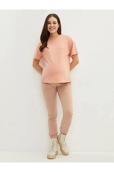 LC Waikiki Lcwaikiki Maternity Brown Abdominal Panel Straight Pocket Detailed Maternity Sweatpants