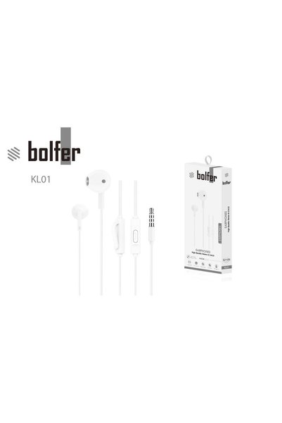 bolfer Jack Girişli kablolu kulaklık 3.5mm Beyaz