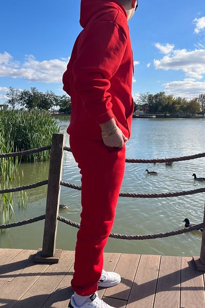 ruNadeS Men's Relaxed Fit Sweatpants with Raised Inside and Elastic Legs and Kangaroo Pocket - Home Wear