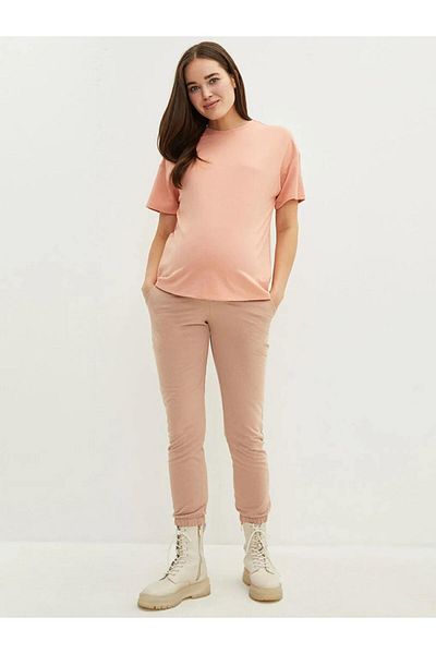 LC Waikiki Lcwaikiki Maternity Brown Abdominal Panel Straight Pocket Detailed Maternity Sweatpants