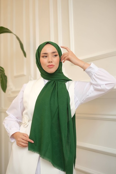 QASSA SHAL الزمرد منقوشة G شال