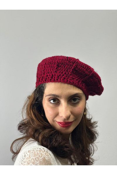 Gönülden Tasarım Hand Knitted French Women Ressam Beret