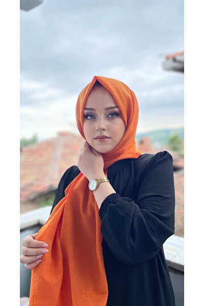 QASSA SHAL Orange g Pattern Shawl