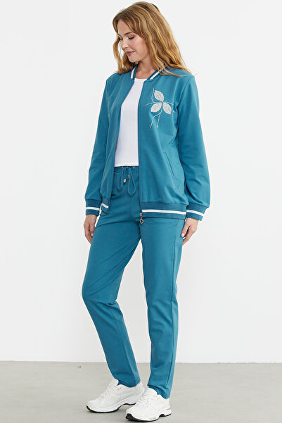 Sementa Σετ αθλητική φόρμα με φερμουάρ και πλεκτό - Τυρκουάζ
