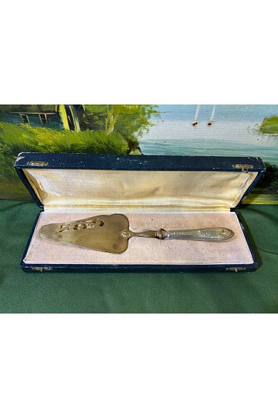 tayfuntufan antika koleksiyon 1960S French Gold and Silver Plating Serving Spatula - Spatula Length 25.5 cm