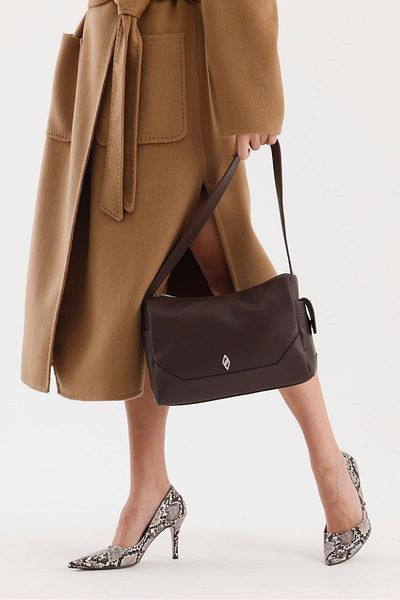 Aron Atelier Laura Brown Soft Flotr Leather Women's Shoulder Bag