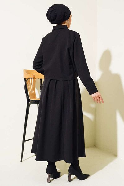 VOLT CLOTHİNG Women's Zippered Flared Skirt Double Suit