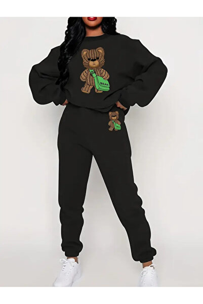 Nebulaa Tekstil Nebulaa Άνετο Γυναικείο Σετ Φούτερ και Παντελόνι Τζόγκερ με Σ...