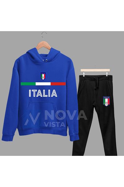 Biy Store Unisex Hooded Italy Printed Sweatshirt and Sweatpants Set
