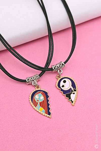 BearPear Jack Ve Sally 2'li Best Friends Kolye Arkadaşlık Kolyesi