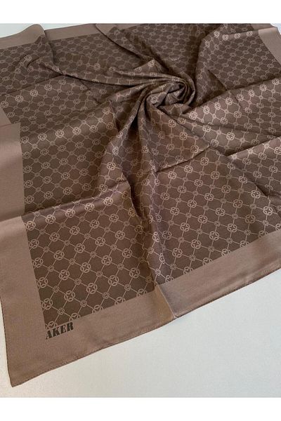Aker Eșarfă maro cu monogramă elegantă 1090500 -931