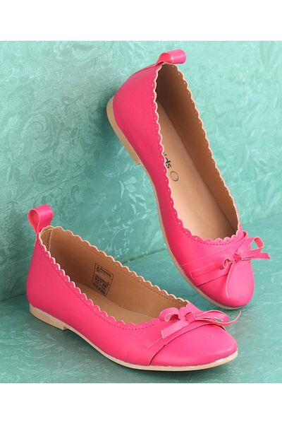 Pine kids Party Wear Belly Shoes - Fuchsia