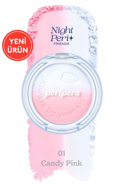 PERIPERA Natural Look Peripera Pure Blushed Custom Cheek - Two-Tone Powder Blush, Candy Pink