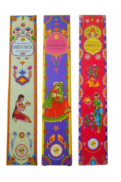 sree vani SREE VANİ Masala Serisi 3lü Set Çubuk Tütsü (AmberMusk-Dragonblood-...