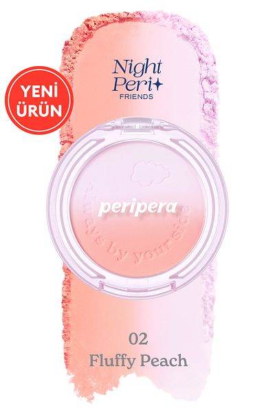 PERIPERA Peripera Pure Blushed Custom Cheek 002 Fluffy Peach - Natural Look, Two-Tone Powder Blush