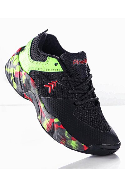 Pine kids Badminton Shoes - Black Green