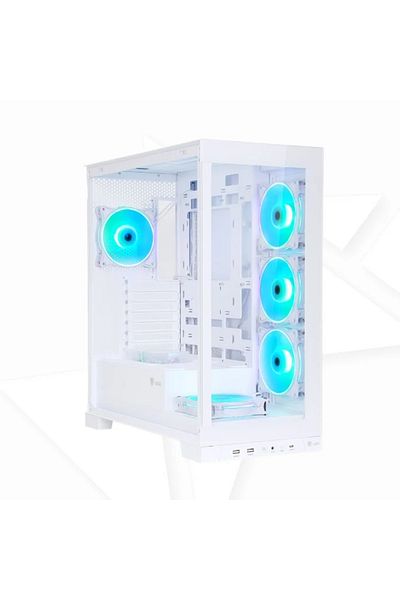 ASA ULTRA White with 5 ARGB Fans Mid-Tower Case