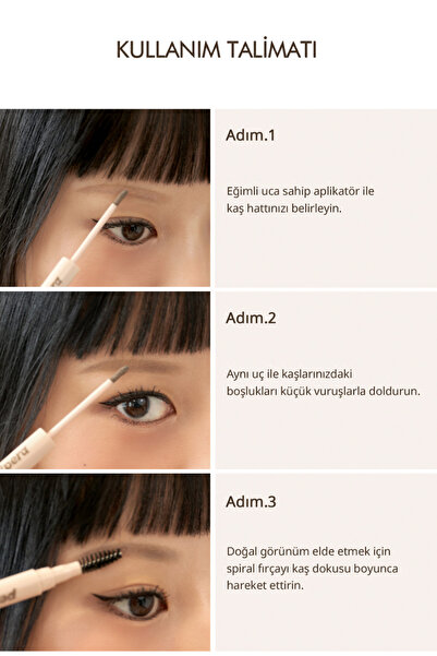 PERIPERA Uzun Süre Kalıcı, Yoğun Pigmentli Kaş Jeli PERIPERA Speedy Drawing Longwear Brow (02 Ash Brown)