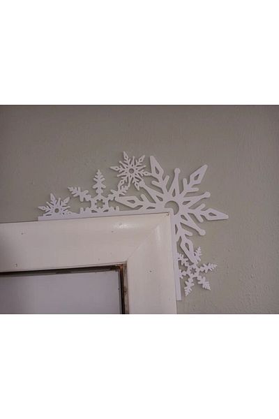 Goplast Premium Snowflakes Christmas Door Corner, Christmas Door Side Wall Ornament Wall Decor Door Corner Decor