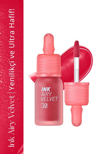 PERIPERA Tint Peripera Ink Airy Velvet with Long-Lasting and Lightweight Formula, Velvet Finish (30 Wake up Cherry)