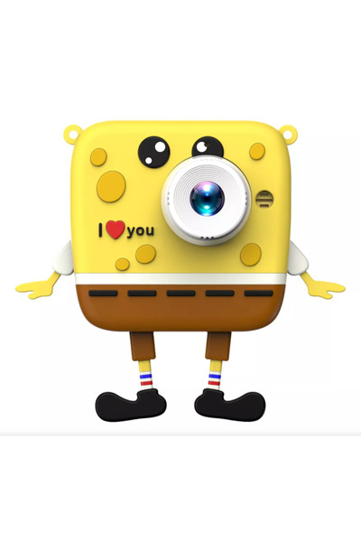 qasul Çocuklar için Yılbaşı Hediyeleri Sünger Bob Kare Pantolon 1080 P HD Dijital Video Kamera