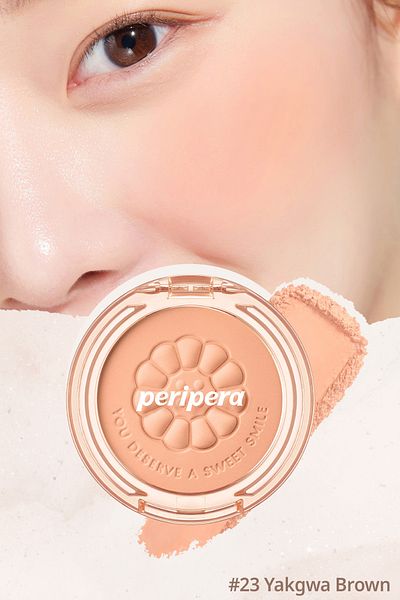 PERIPERA Sebum Balancing Powder Blush Peripera Pure Blushed Sunshine Cheek (23 Yakgwa Brown)(Honey K-Ookie)