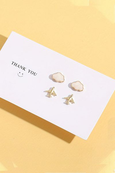 Glaren Minimal Airplane Themed Women's Earrings Set