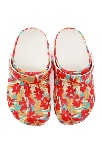 SAPS Floral All Over Printed Slip On Clogs - Multi Color