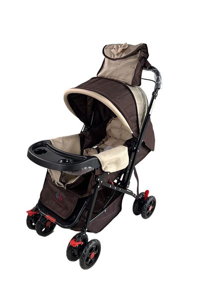 BabyCara عربة أطفال بمقبض قابل للعكس مع حقيبة لإكسسوارات الأطفال من سن 0 إلى 3 سنوات