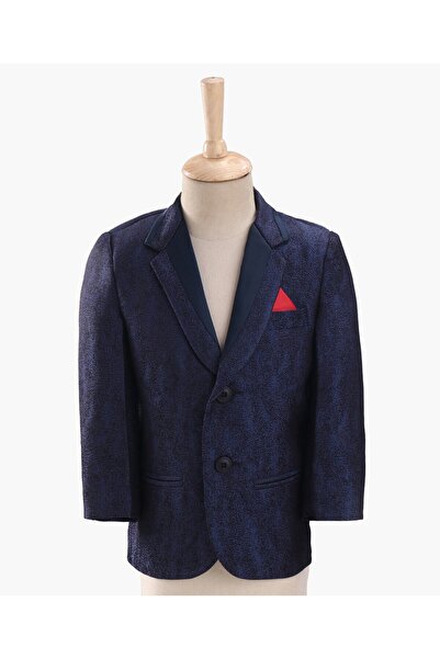 Babyhug Full Sleeves 3 Piece Party Suit With Bow - Navy Blue White