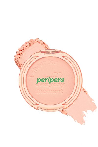 PERIPERA Sebum Balancing Powder Blush in Pastel Tones Peripera Pure Blushed Sunshine Cheek (18 Shy Coral)