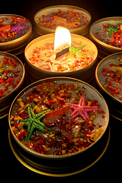 ANCİLLA Dekoratif Hediyelik Soya Mum(WAX) Metal Kutulu Aromaterapi Yasemin Kokulu Mum 05