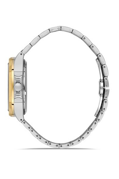 FERRO Silver and Yellow Steel Band Men's Wrist Watch F11514Awt-D2 F11514Awt-D2