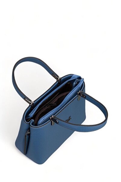 Bilik Deri Geantă de mână albastră pentru femei RİV 222