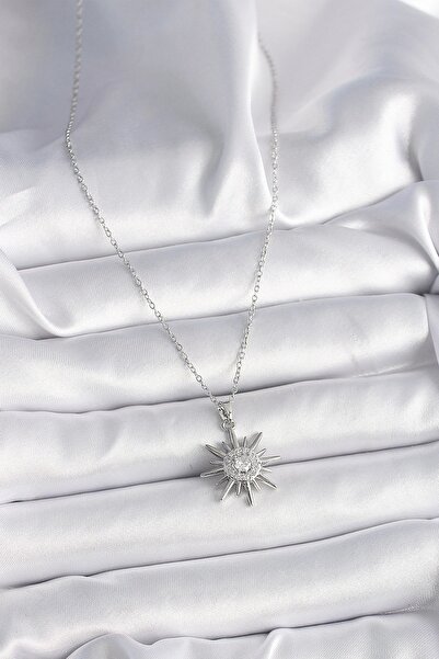 Clariss 316L Steel Silver Color Chain Zircon Stone Sun Model Women's Ring