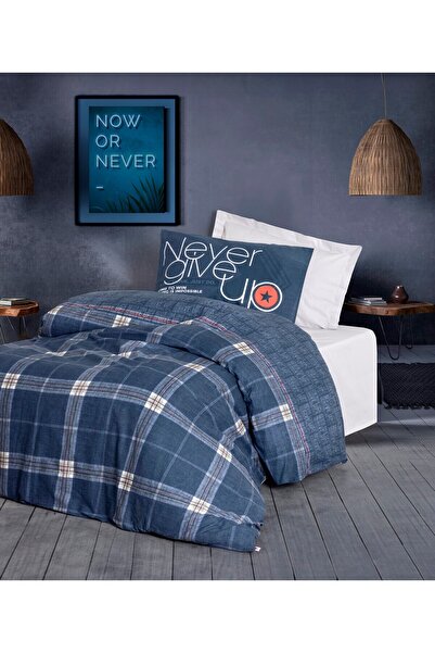 ŞENER HOME طقم غطاء لحاف مطاطي فردي باللون الرمادي من Cottonbox - غرفة الشباب