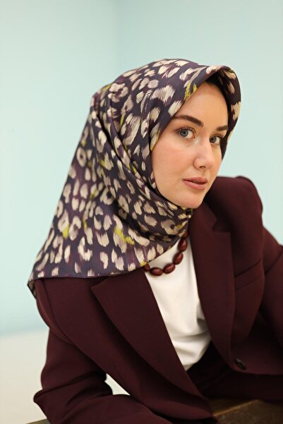 Silk Home Tivil Silk Scarf - 11451-52 Plum Mixed Pattern