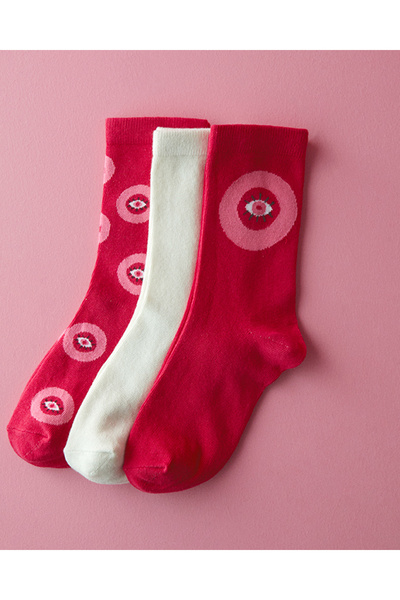 English Home Pink Pink Hope Women's 3-Piece Socks Set