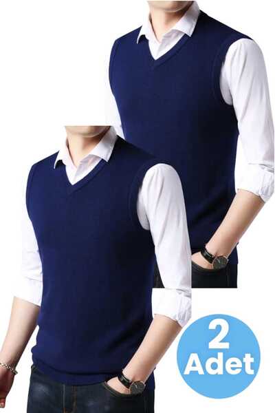 Uniquetrenders 2-х частинні чоловічі светри з V-подібним вирізом, не пушиться, чоловічий светр Slim Fit