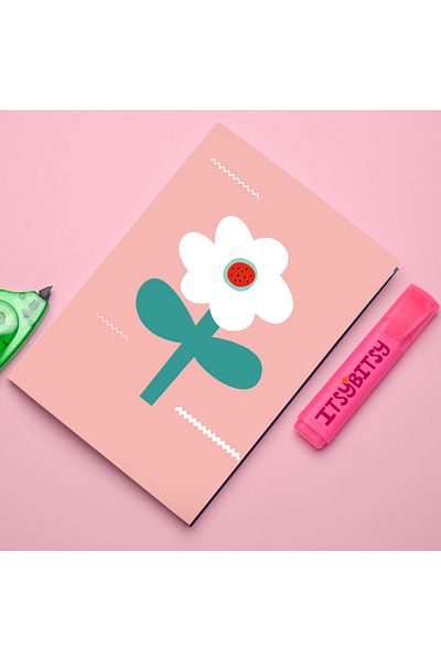 itsybitsy 15X21 Dotted, Lacquered Notebook 40 Sheets - Big Flower Series