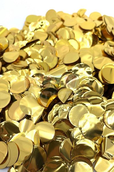 Ezgi Party Store 10 Grams of Confetili - Gold Balloon Scale, Gold Yellow and Transparent Confetili