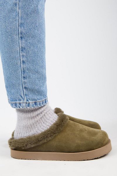 Manijero (Jana Furry) Papuci kaki cu platformă plată din piele naturală pentru femei