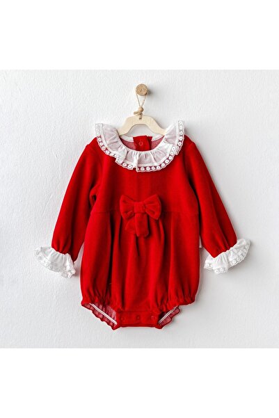 andywawa AC25323 بذلة أطفال مخملية Happy Newyear باللون الأحمر