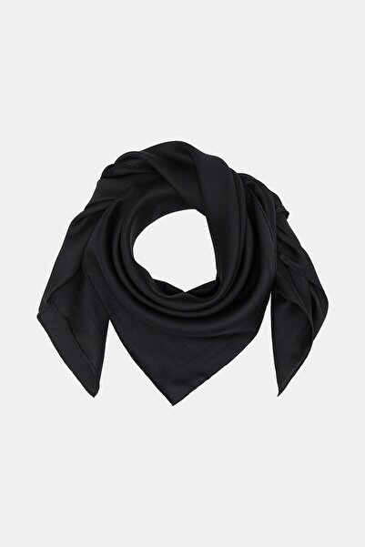 Vakko Plain Tivil Silk Scarf 40894-Black