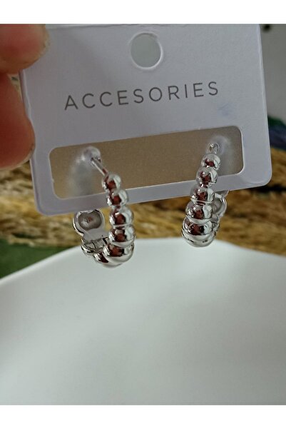 mos&more Silver Heels Ring Brand Small Women's Earrings