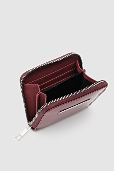 OLLBAG Bordo Rugan Kartlık Detaylı  Cüzdan - OL-9000