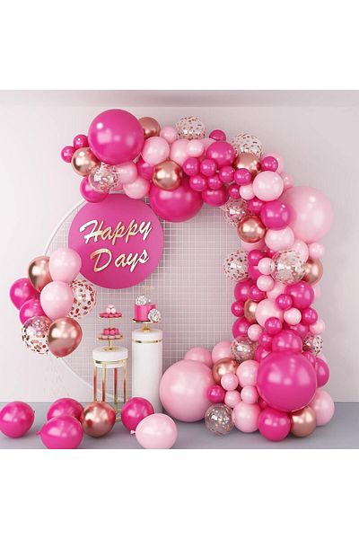 turkuaz parti Pink-Fuchsia Balloon Set Birthday, Bride to Be Balloon Set, 40's