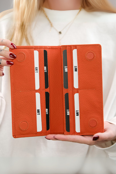 MFT Leather Design Golden 3367 Hakiki Deri Telefon Bölmeli Unisex Cüzdan