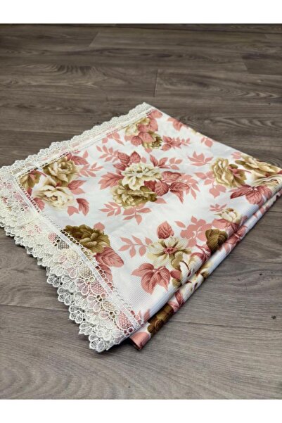 Dantelux Gipürlü Leke Tutmaz Çiçek Desenli 160X160 cm Masa Örtüsü Sofra Bezi Piknik Örtüsü