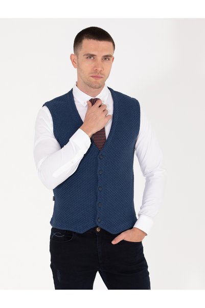 Pierre Cardin Navy Blue Knitwear Vest 50263171-Vr120